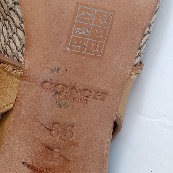 Coach Vanda Print Snake & Calf Leather s/Q4678 Beige/Maple Size 8.5M - Picture 10 of 16